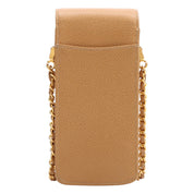 1995年頃製 キャビアスキンCCターンロックチェーンフォンケース ベージュ