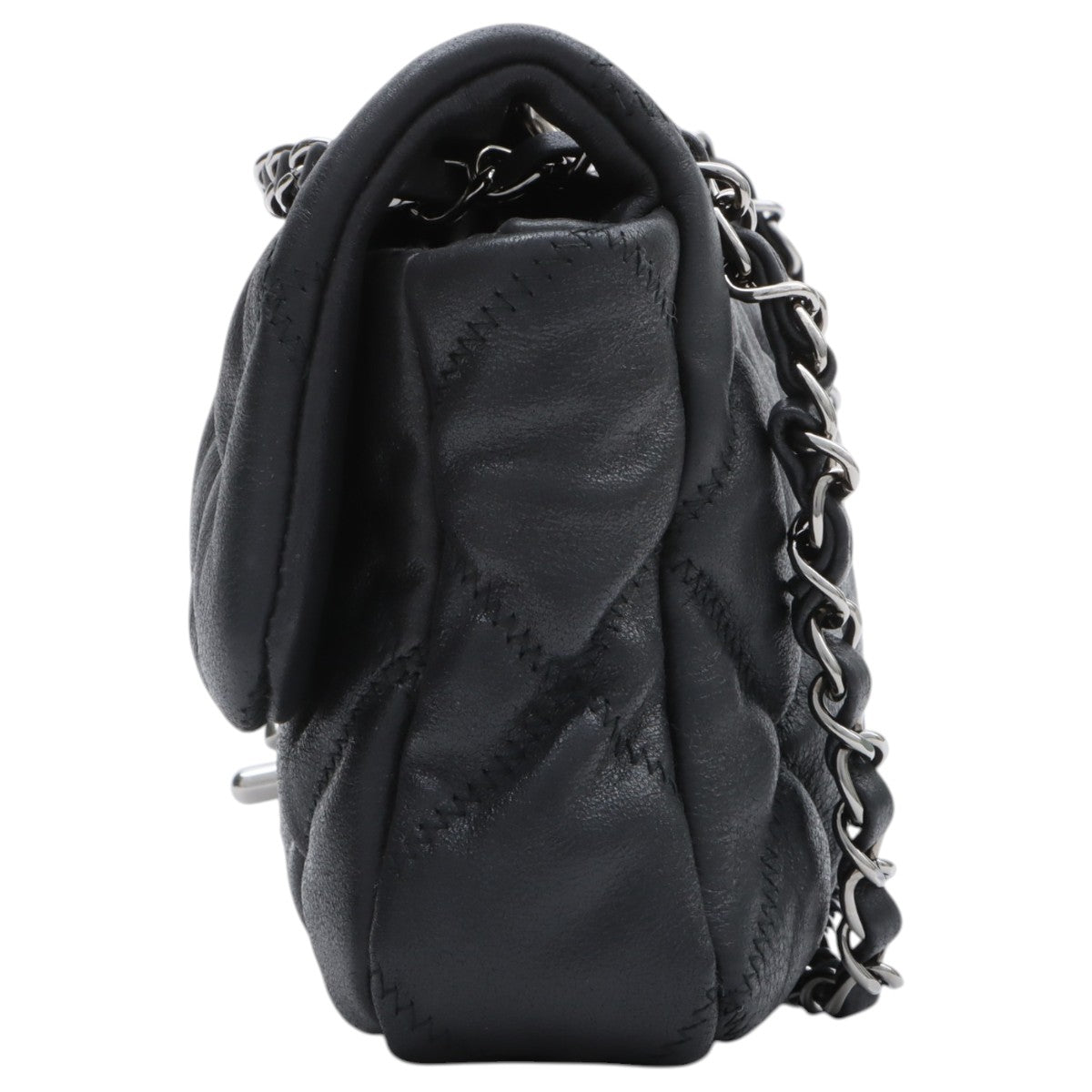 Circa 2008 Bubble Quilt Chain Shoulder Bag Black