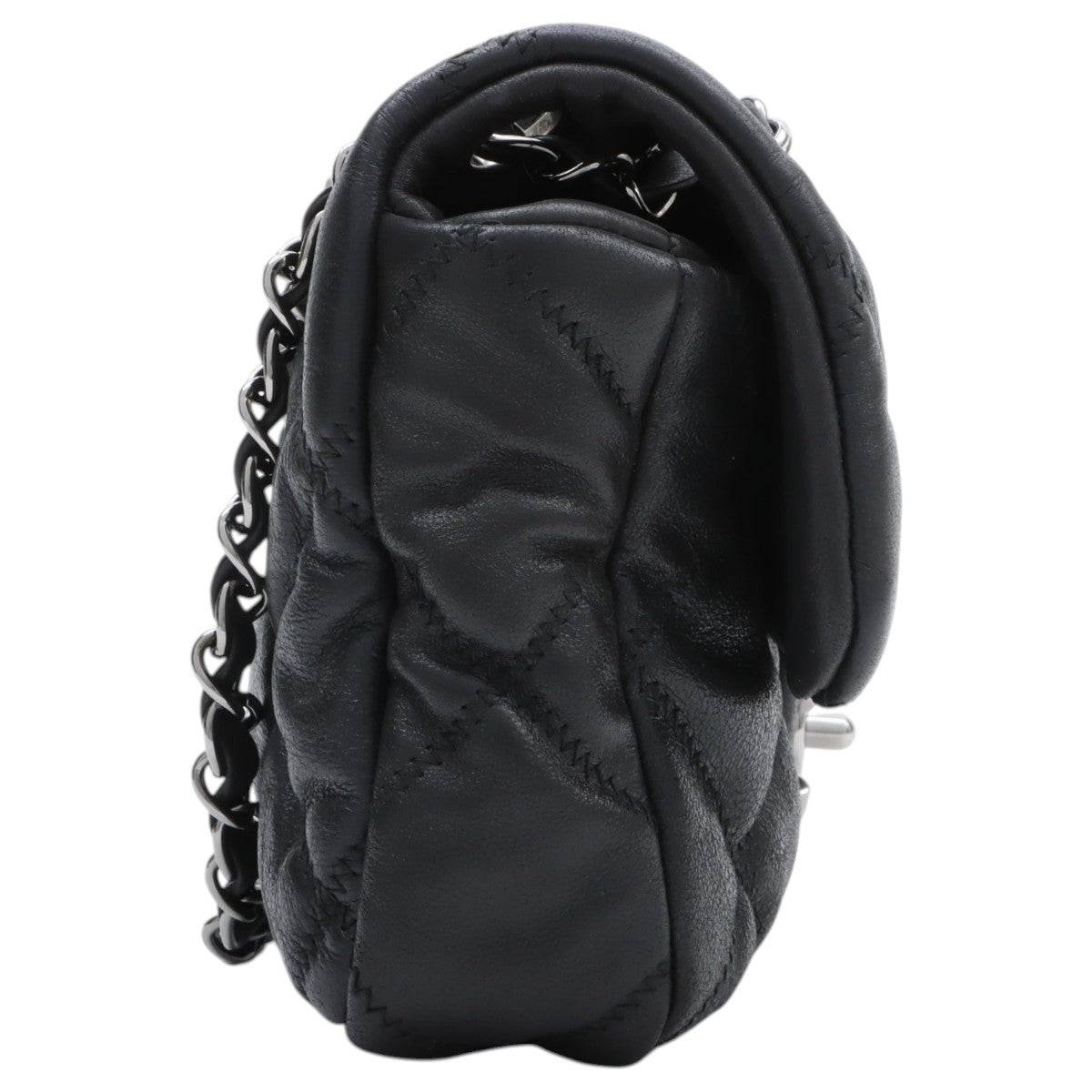 Circa 2008 Bubble Quilt Chain Shoulder Bag Black