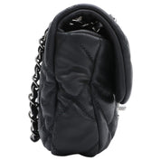 Circa 2008 Bubble Quilt Chain Shoulder Bag Black