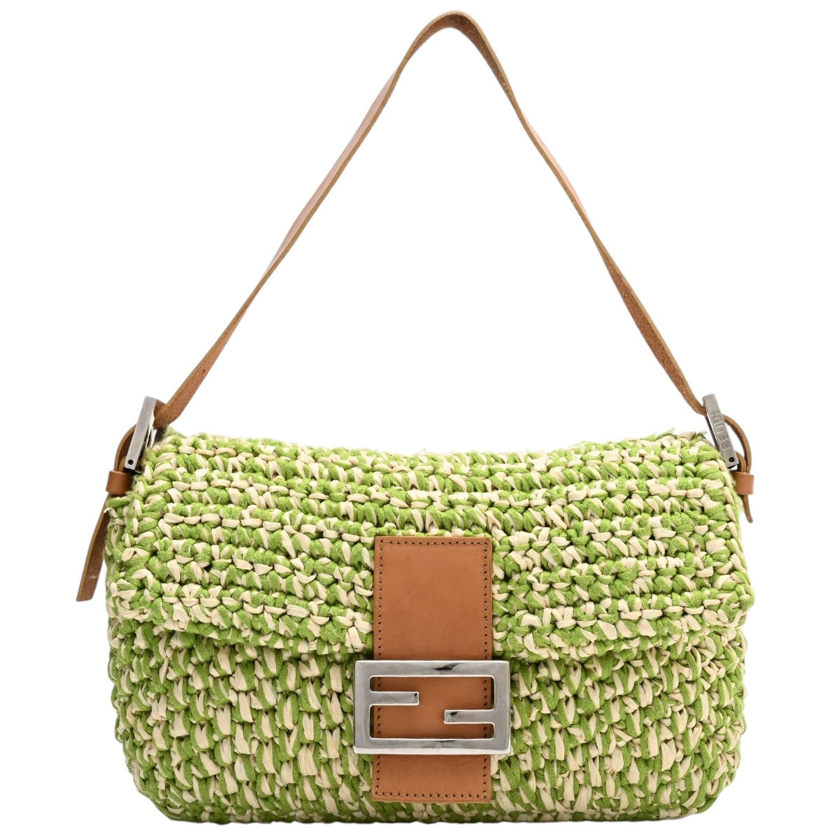 Raffia Mamma Bucket Green/Ivory