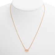 18K Diamond C Heart Necklace Pink Gold