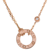 18K Diamond Love Circle Necklace Rose Gold