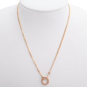 18K Diamond Love Circle Necklace Rose Gold