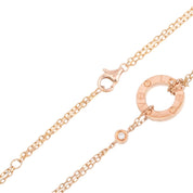 18K Diamond Love Circle Necklace Rose Gold