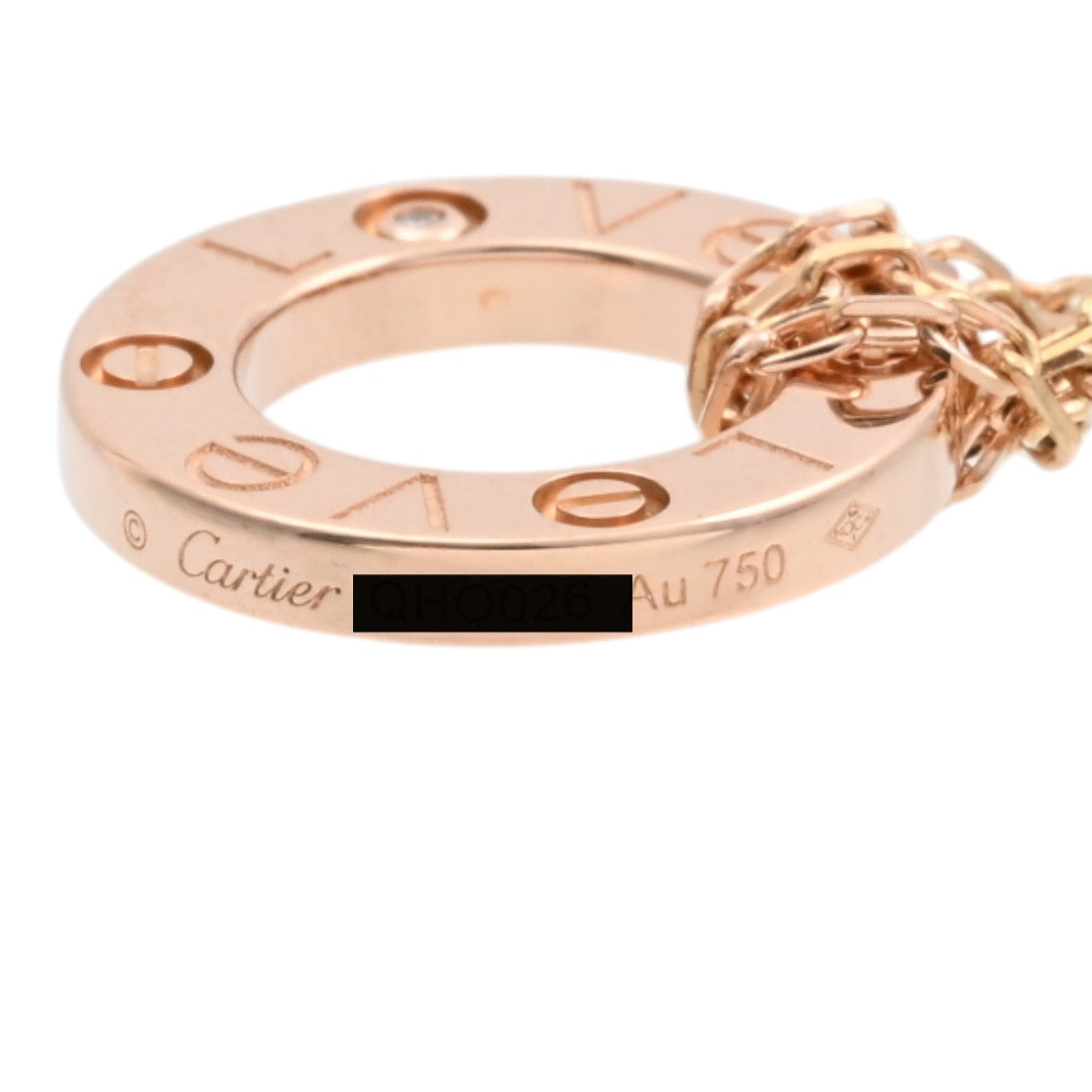18K Diamond Love Circle Necklace Rose Gold