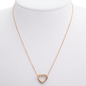 18K Trinity Heart Necklace Yellow Gold/Pink Gold/White Gold