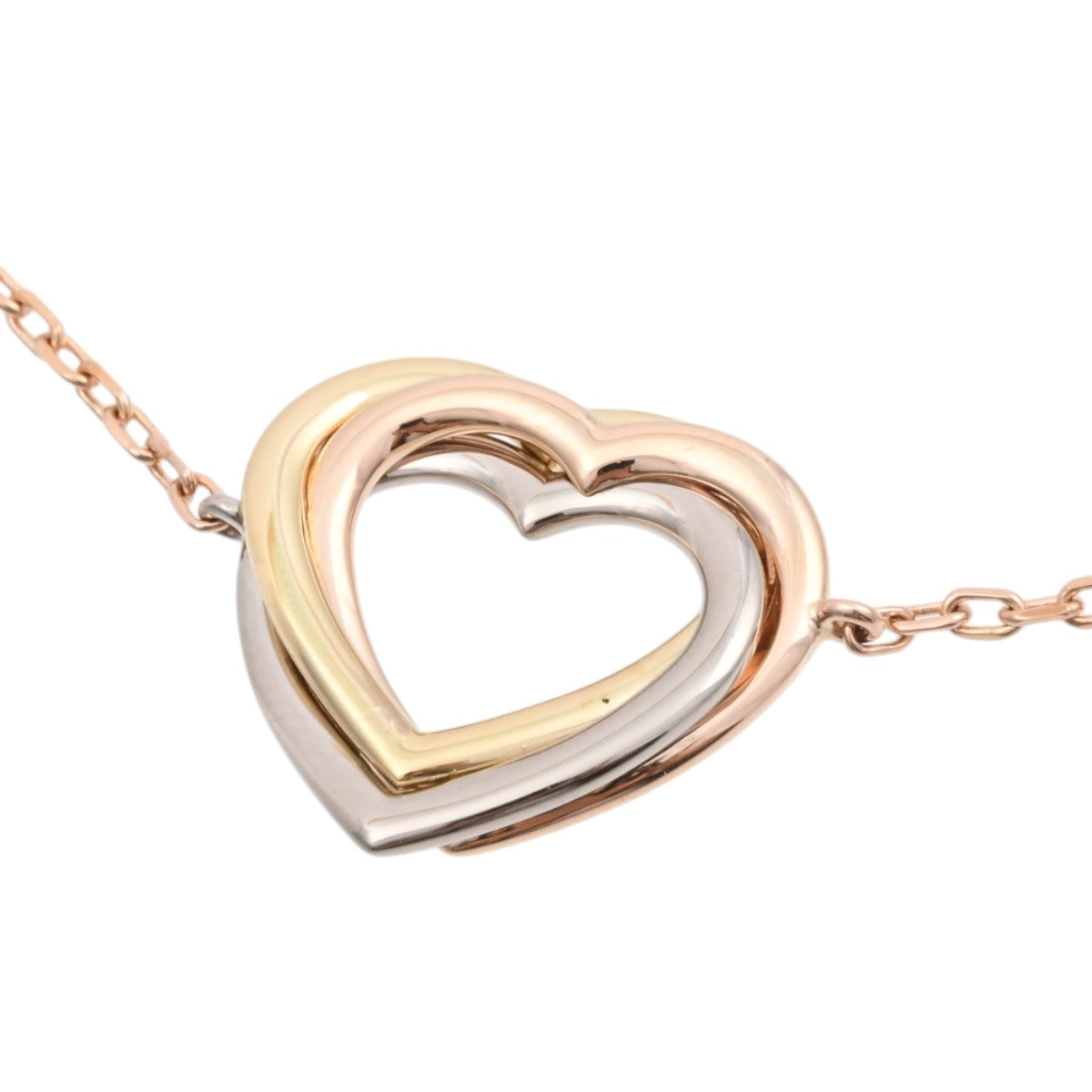 18K Trinity Heart Bracelet Yellow Gold/Pink Gold/White Gold