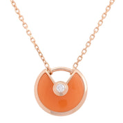 18K Amulet Necklace Pink Gold/Orange