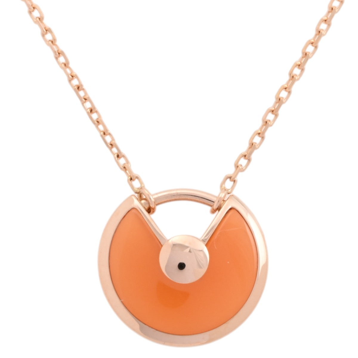 18K Amulet Necklace Pink Gold/Orange