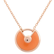 18K Amulet Necklace Pink Gold/Orange