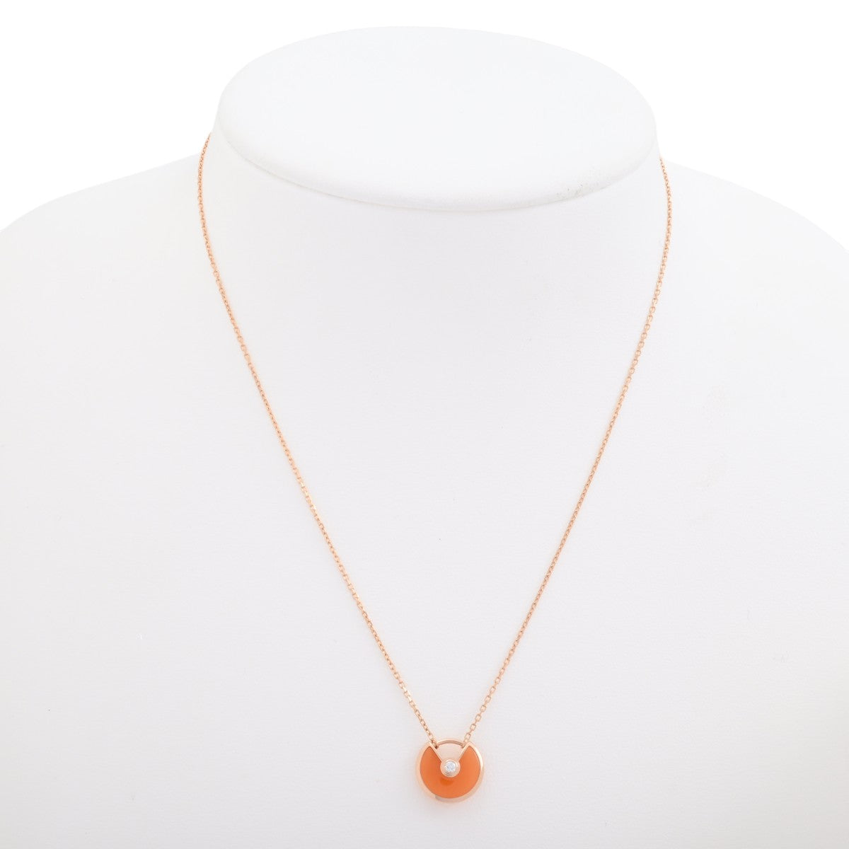18K Amulet Necklace Pink Gold/Orange