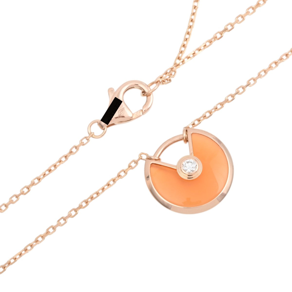 18K Amulet Necklace Pink Gold/Orange