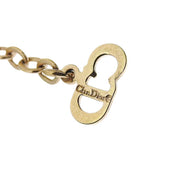 Rhinestone Circle Emblem Logo Plate Necklace Gold