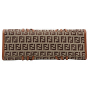 FFズッキーノパターンロゴチャームハンドバッグ ベージュ/ブラウン