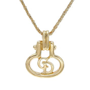 Circle Logo Plate Necklace Gold