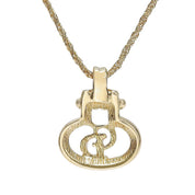 Circle Logo Plate Necklace Gold