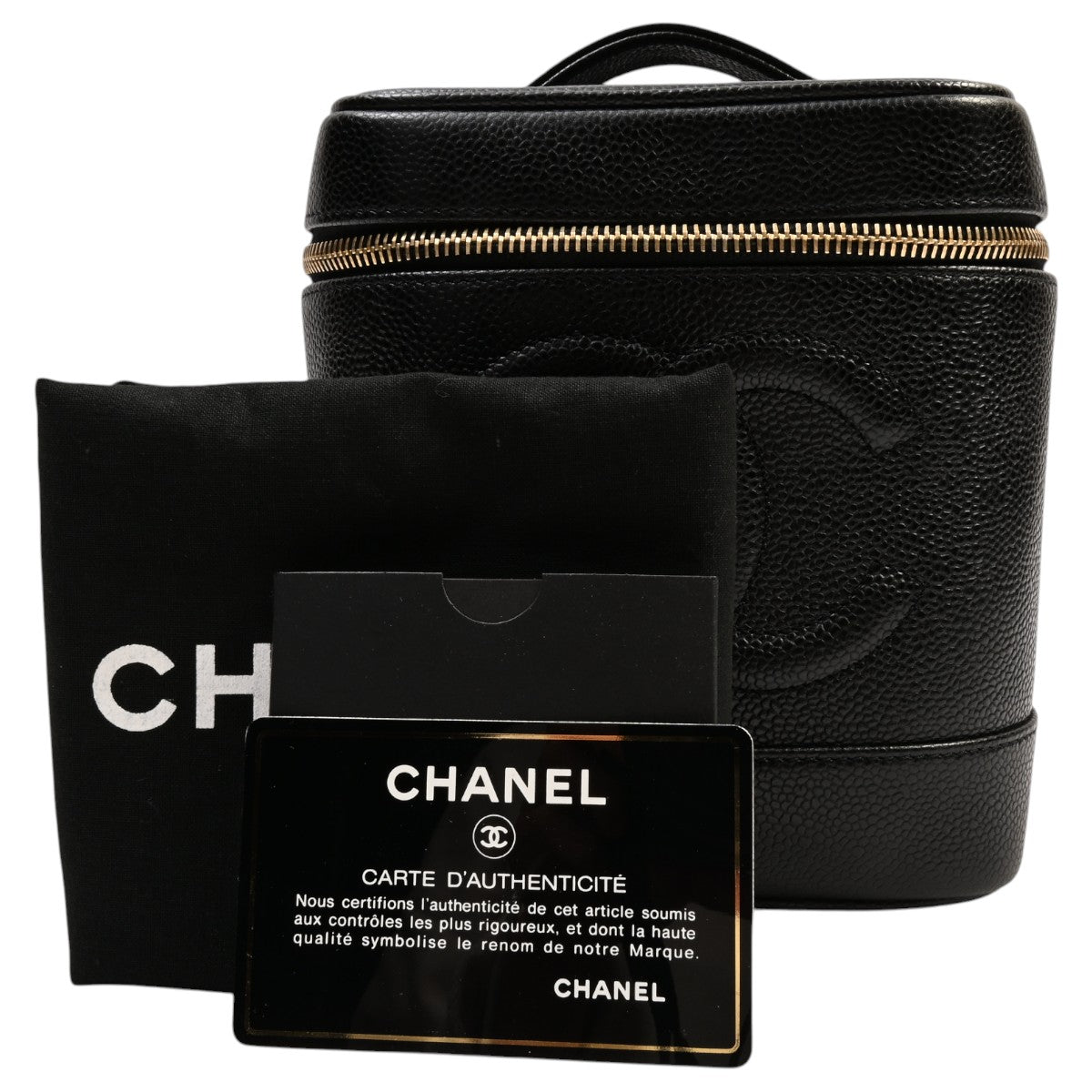 Circa 2001 Caviar Skin CC Mark Vanity Bag Black