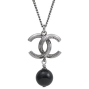 2011 Pearl CC Mark Swing Necklace Silver/Black