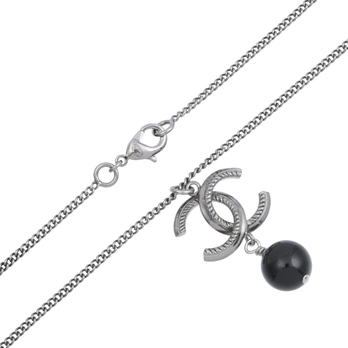 2011 Pearl CC Mark Swing Necklace Silver/Black