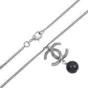 2011 Pearl CC Mark Swing Necklace Silver/Black