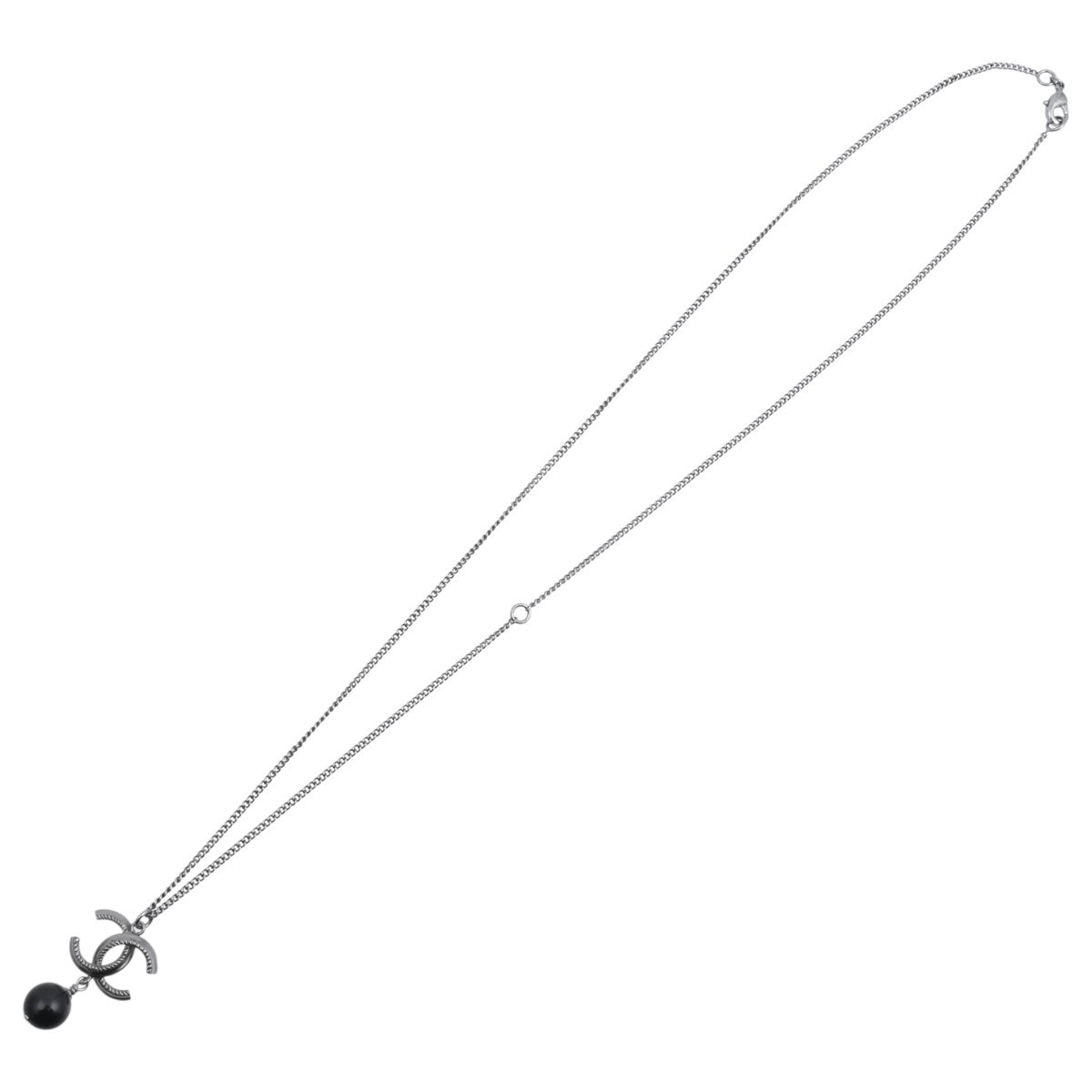 2011 Pearl CC Mark Swing Necklace Silver/Black