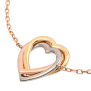18K Trinity Heart Bracelet Yellow Gold/Pink Gold/White Gold