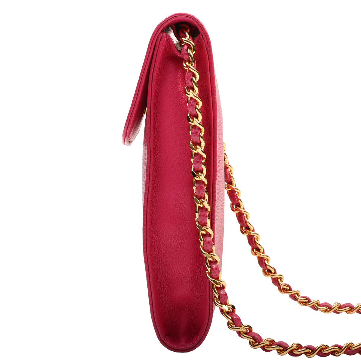 Circa 1997 Caviar Skin CC Mark Stitch Chain Multi-Case Pink