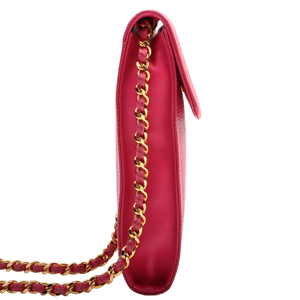 Circa 1997 Caviar Skin CC Mark Stitch Chain Multi-Case Pink