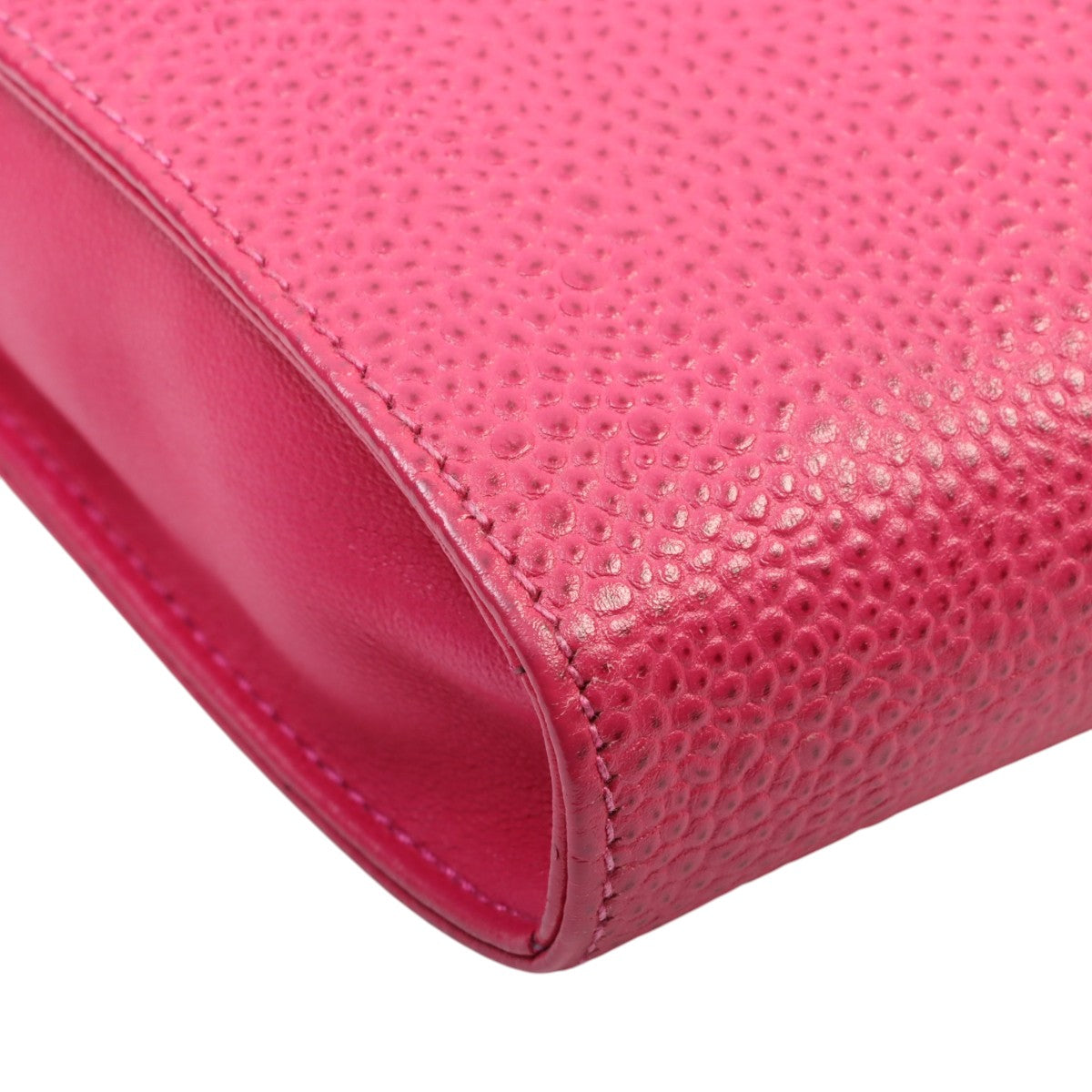 Circa 1997 Caviar Skin CC Mark Stitch Chain Multi-Case Pink