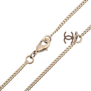 2014 Tweed Motif Circle CC Logo Necklace Gold/Pink