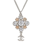2010 Rhinestone Diamond Motif CC Logo Swing Necklace Silver