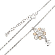 2010 Rhinestone Diamond Motif CC Logo Swing Necklace Silver
