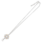 2010 Rhinestone Diamond Motif CC Logo Swing Necklace Silver