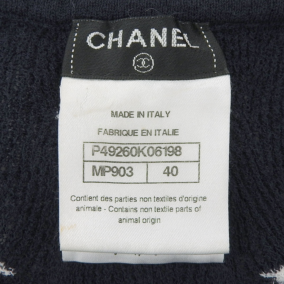 Ribbon motif short-sleeve top #40 Navy