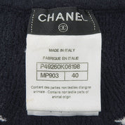 Ribbon motif short-sleeve top #40 Navy
