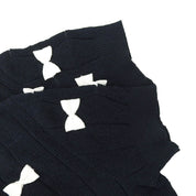 Ribbon motif short-sleeve top #40 Navy