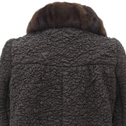 ミンクファーカラーデザインコート #38 ブラウン
