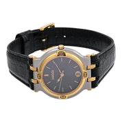 Round Logo Face Watch 9000M Quartz Black