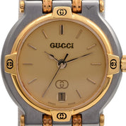 Round Logo Face Watch 9000L Quartz Champagne