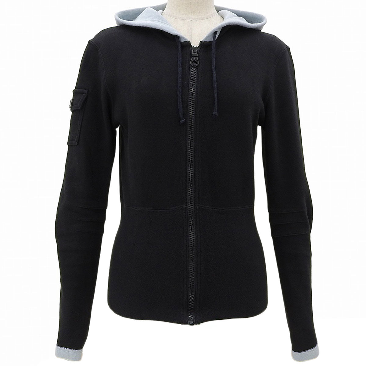 2003 CC Logo Zip-Up Hoodie #34 Black/Light Blue