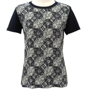シルクモノグラムパターンTシャツ #34 ネイビー