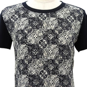 シルクモノグラムパターンTシャツ #34 ネイビー