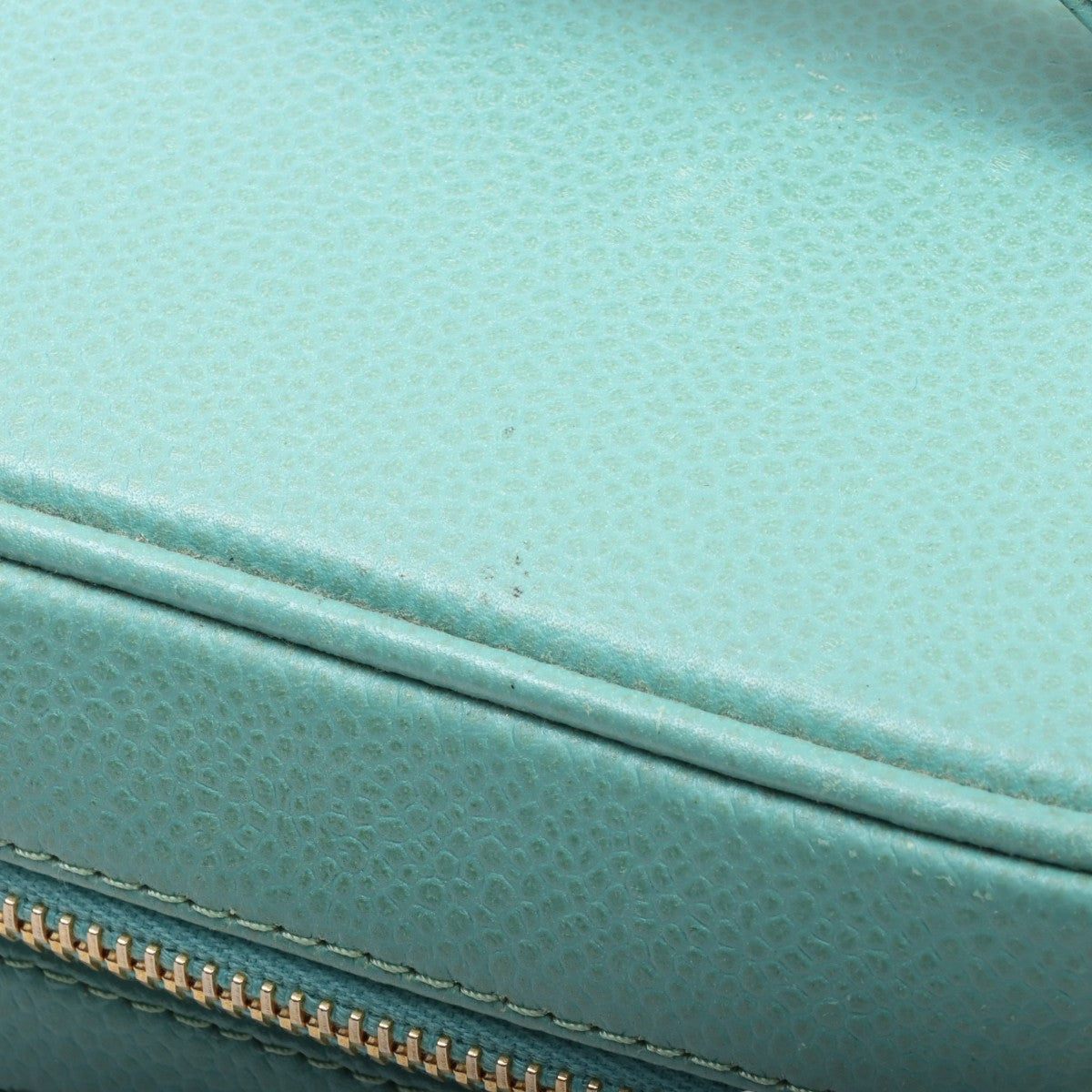 circa 1998 Caviar Skin CC Mark Stitch Vanity Bag Ice Blue