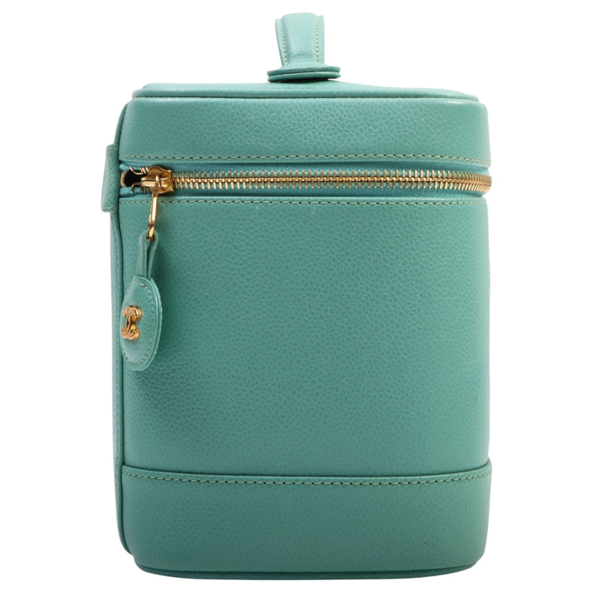 circa 1998 Caviar Skin CC Mark Stitch Vanity Bag Ice Blue