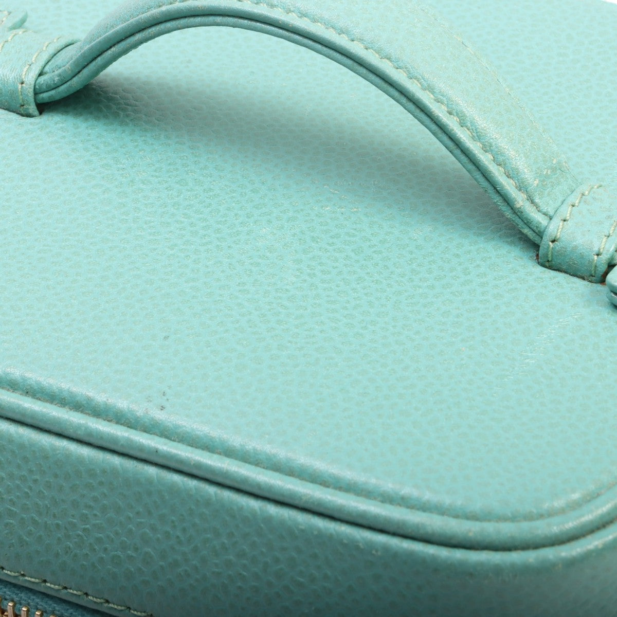 circa 1998 Caviar Skin CC Mark Stitch Vanity Bag Ice Blue