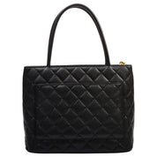 Black Caviar Leather CC Mark Stitch "Fukko" Tote Bag (circa 2000)