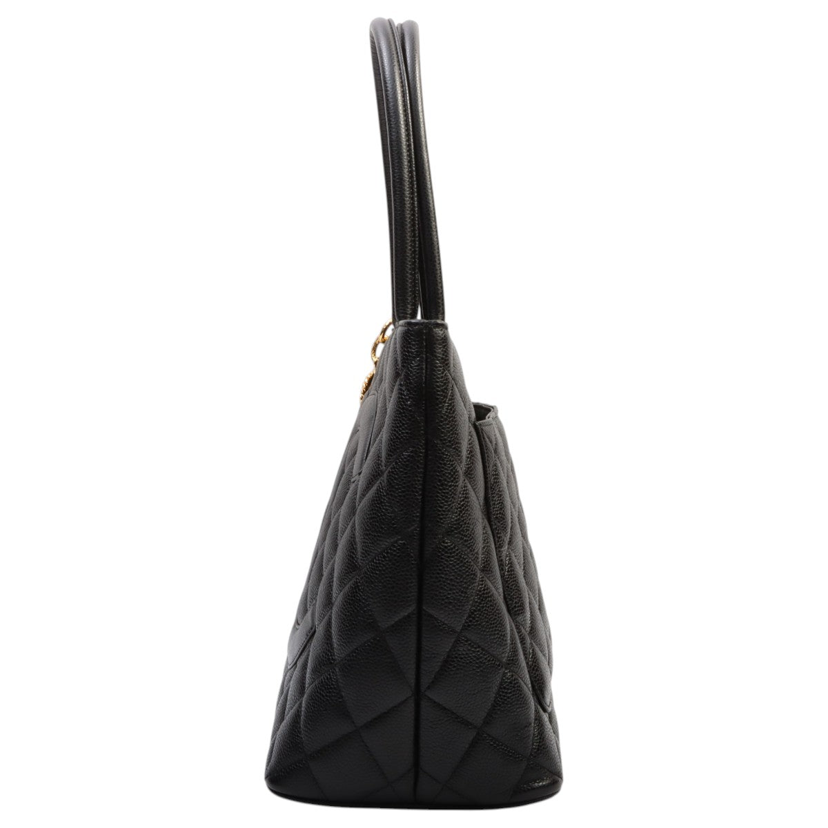Black Caviar Leather CC Mark Stitch "Fukko" Tote Bag (circa 2000)