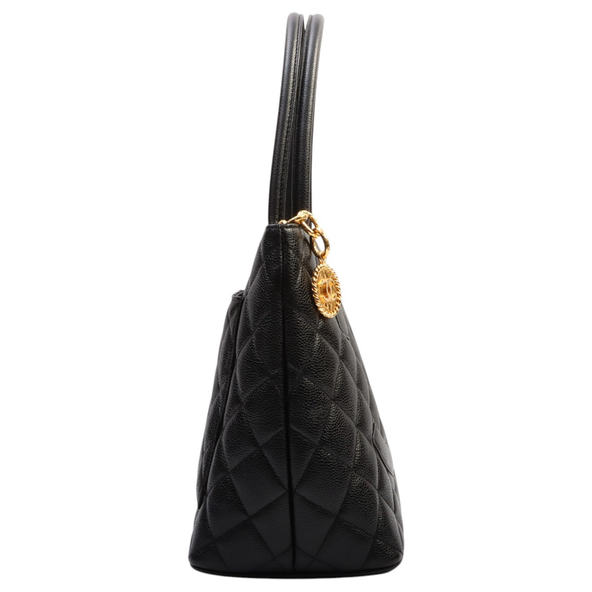 Black Caviar Leather CC Mark Stitch "Fukko" Tote Bag (circa 2000)
