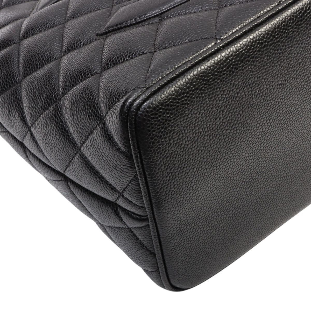 Black Caviar Leather CC Mark Stitch "Fukko" Tote Bag (circa 2000)